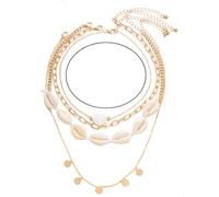 OUDQFCJ Set di Gioielli Donna Collana Boho a Strati Personalizzata con Orecchini Stella Marina Dorata per Uso Quotidiano e Occasioni Festive