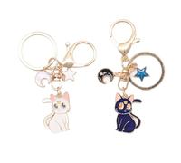 OUDQFCJ Set di Portachiavi Sailor Moon - Anime Portachiavi con Figura di Gatto e Charme Magico per Borsa, Cellulare, Auto - Souvenir Perfetto per Ragazze e Amanti dei Gatti