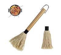 OUDQFCJ Spazzola da cucina 2 pezzi, Testine di ricambio extra, Professionale, Accessori per barbecue, Mocio in legno per salse e marinate, Spazzola da cucina, Spazzola da cucina in silicone