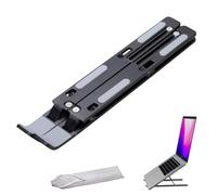 OUDQFCJ Supporto Notebook, Rialzo PC Portatile in Alluminio, Regolabile in Altezza e Ventilato per Raffreddamento, Compatibile con MacBook Pro/Air, HP, Sony, Dell e Tutti i Laptop (10-17,3") (Nero)