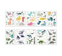 OUDQFCJ Tatuaggi Dinosauri Bambini, 80 Pezzi Temporanei e Luminosi, Stickers Bambini, Tatuaggi Dinosauri per Bambini, Trasferelli per Bambini, Gadget Festa Compleanno, Giochi Bambini