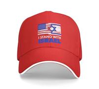 Oudrspo American I Stand with Israel USA Flag Berretto da Baseball da Donna Cappello da Camionista Cappello da papà Regolabile Cappello Snapback Nero