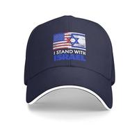 Oudrspo American I Stand with Israel USA Flag Berretto da Baseball da Donna Cappello da Camionista Cappello da papà Regolabile Cappello Snapback Nero