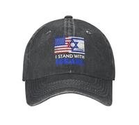Oudrspo American I Stand with Israel USA Flag Cappello da Cowboy da Uomo Berretto da Baseball Vintage da Donna Cappello da Camionista Cappello Snapback Nero