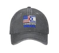 Oudrspo American I Stand with Israel USA Flag Cappello da Cowboy da Uomo Berretto da Baseball Vintage da Donna Cappello da Camionista Cappello Snapback Nero
