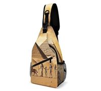 Oudrspo Ancient Egypt Colorful Owl Pictures Sling Bag Crossbody Chest Bag with Pockets, Shoulder Backpack for Hiking, Travel
