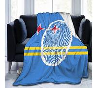 Oudrspo Aruba-Flag-Fingerprint Blanket Pilling Resistant Flannel Air Conditioning Blankets Sofa Blanket