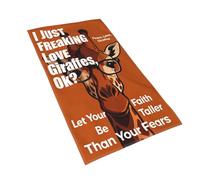 Oudrspo Asciugamani morbidi con stampa di giraffe Pace e Amore per uomo e donna, assorbenti, ideali per palestra, spa, bagno, cucina e arredamento casa, 70 x 40 cm.