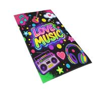 Oudrspo Asciugamani morbidi per il viso con motivo graffiti, amore, note musicali e chitarra, per uomo e donna, assorbenti, ideali per palestra, spa, bagno, cucina e arredamento casa, 70 x 40 cm.