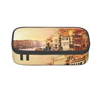 Oudrspo Astuccio per cancelleria resistente stampato con vista sul canale di Venezia con scomparto con cerniera Astuccio portatile di grande capacità
