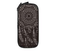 Oudrspo Astuccio per matite Acchiappasogni di grande capacità Native Feather Mystic Black Pencil Box Astuccio per penna per scuola media/superiore Ufficio College Ragazza e ragazzo per adulti