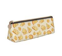 Oudrspo Astuccio per matite con motivo a formaggio giallo Astuccio per cosmetici Astuccio per penne Triangolo in pelle Borsa portaoggetti Organizer per cancelleria con cerniera per ufficio per adulti