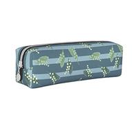 Oudrspo Astuccio per matite con motivo a giglio Astuccio per penne rotondo Astuccio per matite portatile Organizer in pelle con astuccio cosmetico con cerniera