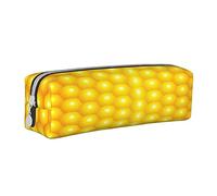 Oudrspo Astuccio per matite con motivo a pannocchie di mais maturo fresco Astuccio per penne rotondo Astuccio per matite portatile Organizer in pelle con cerniera Borsa cosmetica