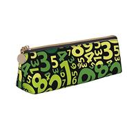 Oudrspo Astuccio per matite con motivo astratto Algebra Astuccio per cosmetici Astuccio per penne Triangolo in pelle Borsa portaoggetti Organizer per cancelleria con cerniera per ufficio per adulti