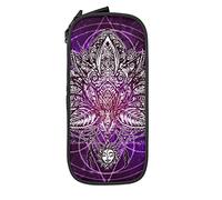 Oudrspo Astuccio per matite di grande capacità Mystic Lotus Boho Trippy Viola Astuccio per matite Astuccio per scuola media/superiore Ufficio College Ragazza e ragazzo per adulti
