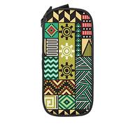 Oudrspo Astuccio per matite di grande capacità Tribal Native Geometric Collage Vintage Pencil Box Pen Pouch per Middle/High School Office College Adult Girl and Boy