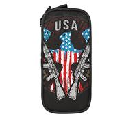 Oudrspo Astuccio per matite Grande capacità Aquila Bandiera americana Veterano Nero Astuccio per penna Astuccio per scuola media/superiore Ufficio College Ragazza e ragazzo per adulti