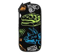 Oudrspo Astuccio per matite Grande capacità Colorato Dino Skull Scheletro Astuccio per matite nero Astuccio per scuola media/superiore Ufficio College Ragazza e ragazzo per adulti