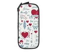 Oudrspo Astuccio per matite Grande capacità Cupido Farfalla Chiave Romanticismo Amore Astuccio per matite vintage Astuccio per scuola media/superiore Ufficio College Ragazza e ragazzo per adulti
