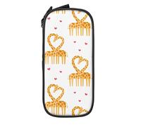 Oudrspo Astuccio per matite Grande capacità Cute Giraffe Love White Pencil Box Astuccio per penna per scuola media/superiore Ufficio College Ragazza e ragazzo per adulti