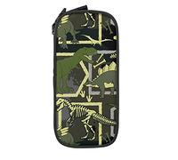 Oudrspo Astuccio per matite Grande capacità Dino Skeleton Camouflage Green Pencil Box Astuccio per penna per scuola media/superiore Ufficio College Ragazza e ragazzo per adulti