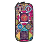 Oudrspo Astuccio per matite Grande capacità Etnico Floreale Mandala Fiore Astuccio per matite colorato Astuccio per scuola media/superiore Ufficio College Ragazza e ragazzo per adulti