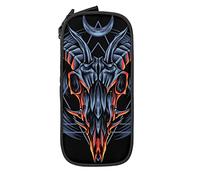 Oudrspo Astuccio per matite Grande capacità Horror Demon Sheep Skull Dark Black Pencil Box Astuccio per penna per scuola media/superiore Ufficio College Ragazza e ragazzo per adulti