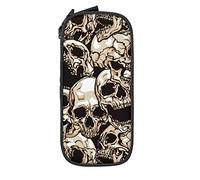 Oudrspo Astuccio per matite Grande capacità Horror Skull Death Dark Black Pencil Box Astuccio per penna per scuola media/superiore Ufficio College Ragazza e ragazzo per adulti