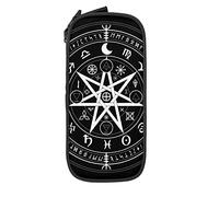 Oudrspo Astuccio per matite Grande capacità Magic Mystery Symbol Segni zodiacali Astuccio per matite nero Astuccio per penne per scuola media/superiore Ufficio College Ragazza e ragazzo per adulti
