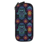 Oudrspo Astuccio per matite Grande capacità Mystic Hamsa Hand Trippy Astuccio per matite colorato Astuccio per scuola media/superiore Ufficio College Ragazza e ragazzo per adulti