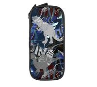 Oudrspo Astuccio per matite Grande capacità Sagoma di dinosauro Dino Graffiti Astuccio per matite marrone Astuccio per scuola media/superiore Ufficio College Ragazza e ragazzo per adulti