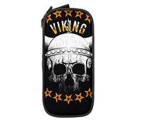 Oudrspo Astuccio per matite Grande capacità Viking Skull Dead Black Pencil Box Astuccio per penna per scuola media/superiore Ufficio College Ragazza e ragazzo per adulti