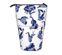 Oudrspo Astuccio per matite per violoncello, pianoforte, sassofono blues, astuccio per matite, astuccio telescopico per matite, portapenne