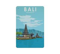 Oudrspo Bali Indonesia Città Retro Viaggio Targa in metallo Targa in metallo Arte Appesa Ferro Dipinto Retro Casa Cucina Giardino Garage Decorazione da parete 12 "X8