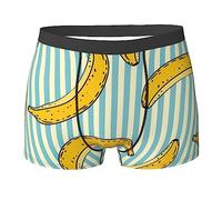 Oudrspo Banane su Righe Colorate Swirl Boxer da Uomo Intimo Mutande Elasticizzate Traspiranti Pantaloni Corti Tronco