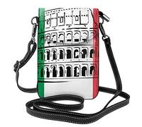 Oudrspo Bandiera italiana Colosseo romano Borsa per cellulare da donna Borsa a tracolla in pelle PU