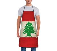 Oudrspo Bandiera libanese vintage Bandiera malese Malesia vintage Grembiuli da cucina impermeabili regolabili per cucina Giardinaggio Cucina