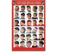 Oudrspo Barber Knowledge Targhe in metallo in metallo Retro The Barber Shop Hair Fashion Chart Poster Guida per il salone di barbiere Targhe Barber Shop Studio Home Wall Art Decor 8x12 pollici