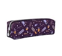 Oudrspo Barber Salon Tools Modello Astuccio per matite Astuccio per penne rotondo Astuccio per matite portatile Organizer in pelle con cerniera Borsa cosmetica