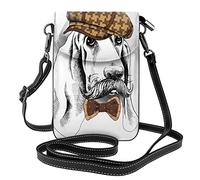 Oudrspo Basset Hound Dog Brown Cap Pattern Borsa a tracolla in pelle Borsa piccola per cellulare Mini borsa a tracolla per donna Ragazza