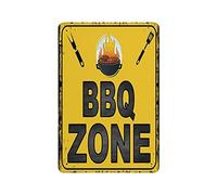 Oudrspo BBQ Zone Targa in metallo Targa in metallo Art Hang Iron Painting Retro Home Kitchen Garden Garage Decorazione da parete 12 "x8