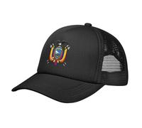 Oudrspo Berretto da Baseball con Stemma ecuadoriano Cappelli a Rete Casual Regolabili Cappello con Lingua D'Anatra per Uomo Donna7 Nero.