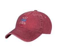 Oudrspo Best Dad Ever Happy Father's Day White Hat Regolabile Uomo Donna Unisex Berretto da Baseball Denim in Cotone Lavato