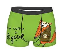 Oudrspo Bevi caffè e Fai del Bene Intimo da Uomo Boxer Intimo Morbido e Confortevole in Viscosa di bambù
