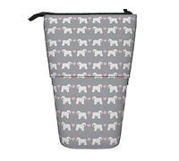Oudrspo Bichon Frise Love Cute San Valentino Cuori Cane Il miglior astuccio per matite Bichon, astuccio per matite, astuccio telescopico con supporto per matite, astuccio per penne