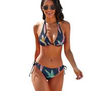 Oudrspo Bikini a Due Pezzi da Donna VintageMandala con Stampa di Colibrì Colorati e Triangolo.