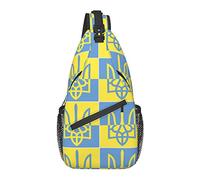 Oudrspo Borsa a Tracolla Antifurto, per la Bandiera dello Stemma dell'Ucraina, Zaino a Tracolla Borsa a Tracolla Impermeabile Zaino Casual Leggero per Sport da Viaggio