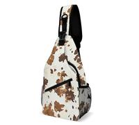 Oudrspo Borsa a tracolla con stampa leopardata oro e nera per uomo e donna, grande capacità, ideale per ciclismo e corsa.