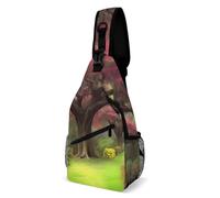 Oudrspo Borsa a tracolla da uomo e da donna con motivo a ruota panoramica, modello Garden Tree, per viaggi e sport